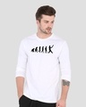 Shop Evolution Cricketer Full Sleeve T-Shirt White-Front
