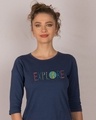 Shop Explore Colors Round Neck 3/4th Sleeve T-Shirt-Front