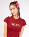 Shop Explore Globe Half Sleeve T-shirt-Front