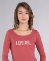 Shop Explore Globe Scoop Neck Full Sleeve T-Shirt-Front