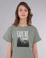 Shop Explore More Mountains Boyfriend T-Shirt-Front