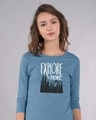 Shop Explore More Mountains Round Neck 3/4th Sleeve T-Shirt-Front