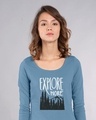 Shop Explore More Mountains Scoop Neck Full Sleeve T-Shirt-Front
