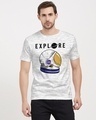 Shop Explore NASA Official Half Sleeves Cotton T-shirt-Front