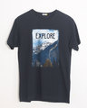 Shop Explore The Mountains Half Sleeve T-Shirt-Front