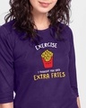 Shop Extra Fries 3/4 Sleeve T-Shirt Slim Fit Parachute Purple-Front