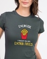 Shop Extra Fries Half Sleeve Printed T-Shirt Nimbus Grey-Front