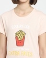 Shop Extra Fries Half Sleeve T-Shirt Baby Pink
