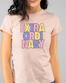 Shop Extraordinary Half Sleeve Printed T-Shirt Baby Pink-Front