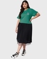 Shop Women's Green Extraordinary Woo Graphic Printed Plus Size Boyfriend T-shirt-Full