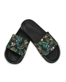 Shop Black And Green Floral Casual Sliders-Design