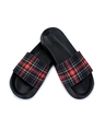 Shop Black And Red Check Casual Sliders-Design