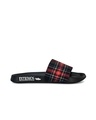 Shop Black And Red Check Casual Sliders