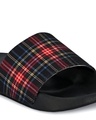 Shop Black And Red Check Casual Sliders