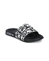 Shop Men Black And White Printed Slider-Full