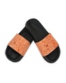 Shop Men Brown Cork Printed Slider-Design