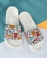 Shop Men Cool And Quirky Printed Sliders-Front
