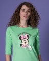 Shop Eye Roll Minnie Round Neck 3/4th Sleeve T-Shirt (DL)-Front