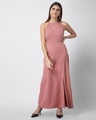 Shop Dusty Pink Cut Out Halter Maxi Dress-Front