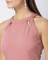 Shop Dusty Pink Cut Out Halter Maxi Dress-Full