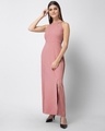Shop Dusty Pink Cut Out Halter Maxi Dress