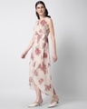 Shop Peach Floral Wrap Maxi Dress-Design