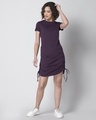 Shop Purple Jersey Side Drawstring Bodycon Dress