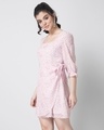 Shop White Pink Leopard Print Wrap Dress-Design