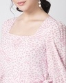 Shop White Pink Leopard Print Wrap Dress-Full