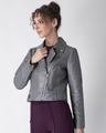 Shop Women's Grey Regular Fit Jacket-Design