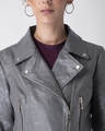 Shop Women's Grey Regular Fit Jacket-Full
