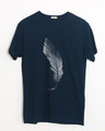 Shop Fading Feather Half Sleeve T-Shirt-Front