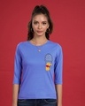 Shop Falling Pooh Round Neck 3/4th Sleeve T-Shirt (DL)-Front