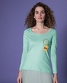 Shop Falling Pooh Scoop Neck Full Sleeve T-Shirt (DL)-Front
