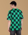 Shop Men's Green Demon Slayer Tanjiro Checked Oversized T Shirt