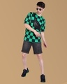 Shop Men's Green Demon Slayer Tanjiro Checked Oversized T Shirt