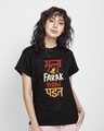 Shop Farak Nahi Padat Boyfriend T-Shirt Black-Front