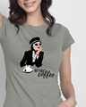 Shop Fashion Coffee Half Sleeve Printed T-Shirt Meteor Grey-Front