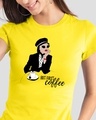 Shop Fashion Coffee Half Sleeve Printed T-Shirt Pineapple Yellow-Front