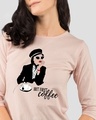Shop Fashion Coffee Round Neck 3/4 Sleeve T-Shirt Baby Pink-Front
