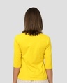 Shop Fashion Coffee Round Neck 3/4 Sleeve T-Shirt Pineapple Yellow-Design
