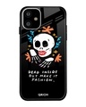 Shop Fashionable Skeleton Printed Premium Glass Cover For iPhone 11 (Impact Resistant, Matte Finish)-Front