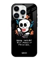 Shop Fashionable Skeleton Printed Premium Glass Cover for Apple iPhone 14 Pro-Front