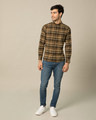 Shop Fawn Brown Checked Shirt-Full