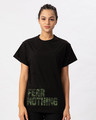 Shop Fear Nothing Camo Boyfriend T-Shirt-Front