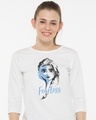 Shop Fearless Elsa (Frozen) Round Neck 3/4th Sleeve T-Shirt-Front