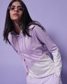 Shop Feel Good Lilac Color Block Hoodie T-shirt-Front