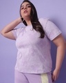 Shop Feel Good Lilac Plus Size AOP Half Sleeve T-shirt-Front