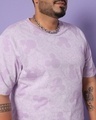 Shop Men's Purple All Over Printed Plus Size T-shirt