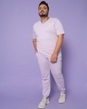 Shop Men's Feel Good Lilac Plus Size Apple Cut T-shirt-Full